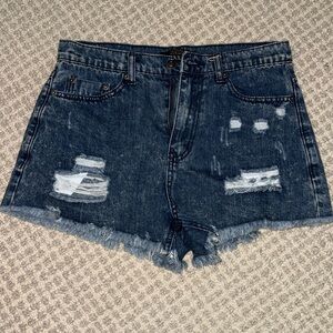Forever 21 Distressed Blue Denim Shorts